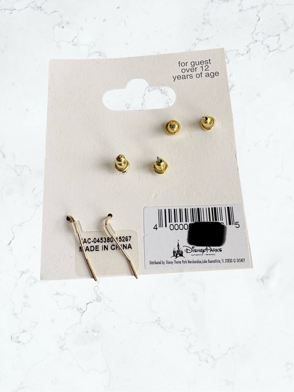 Disney Euro 3-Pair Earring Set — Mint, White & Gold Poodle - Picture 3 of 3